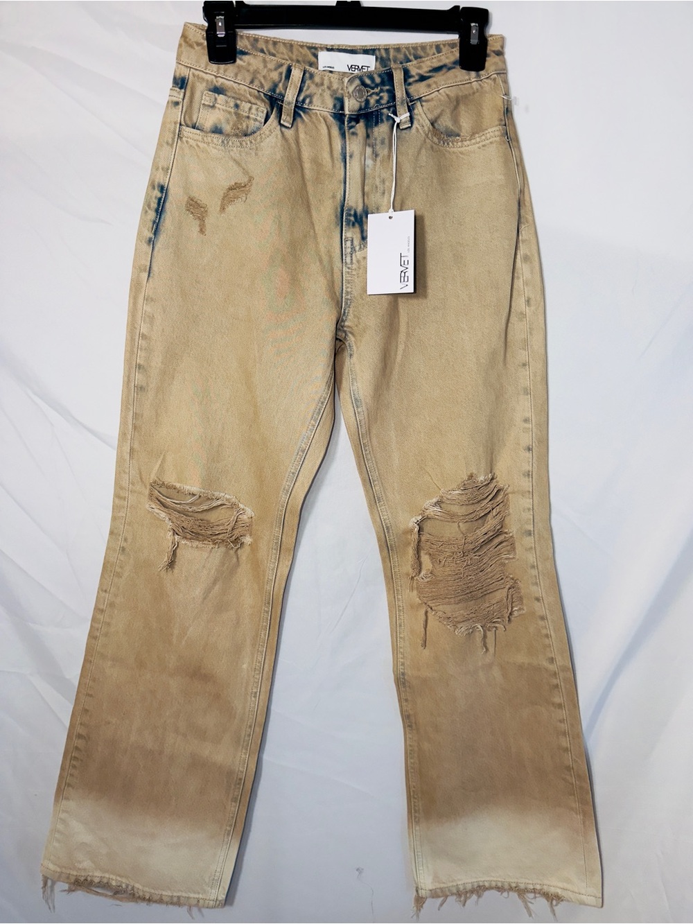 VERVET Denim Super High Rise 90's Vintage Crop Flare Jeans